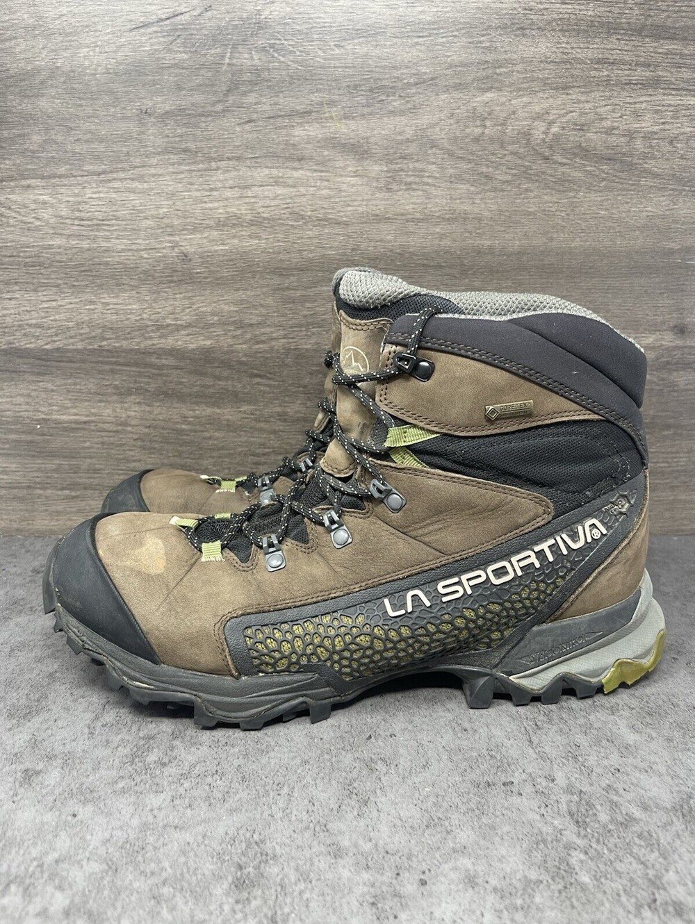 La Sportiva Nucleo High GTX Hiking Boots Mens Size 10.5 Brown Black Durable